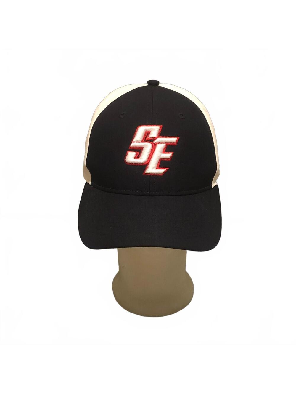 Richardson Two-Tone Navy Blue and White Baseball Cap with Embroidered SE Logo